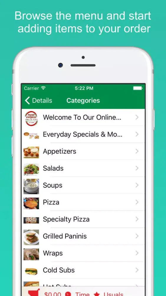 Tangkapan skrin Pizza Express Mobile