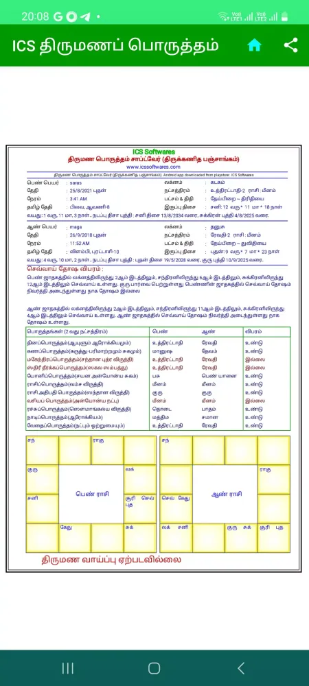 ICS Marriage Match Tamil PDF 스크린샷