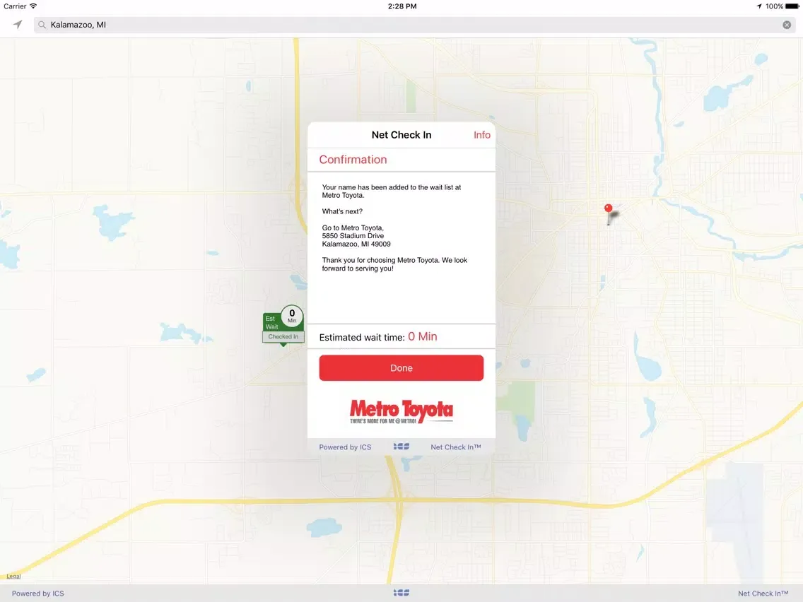 Capturas de pantalla de Net Check In - Metro Toyota iPad 