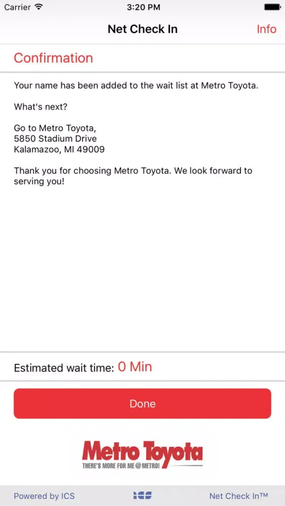 Capturas de pantalla de Net Check In - Metro Toyota