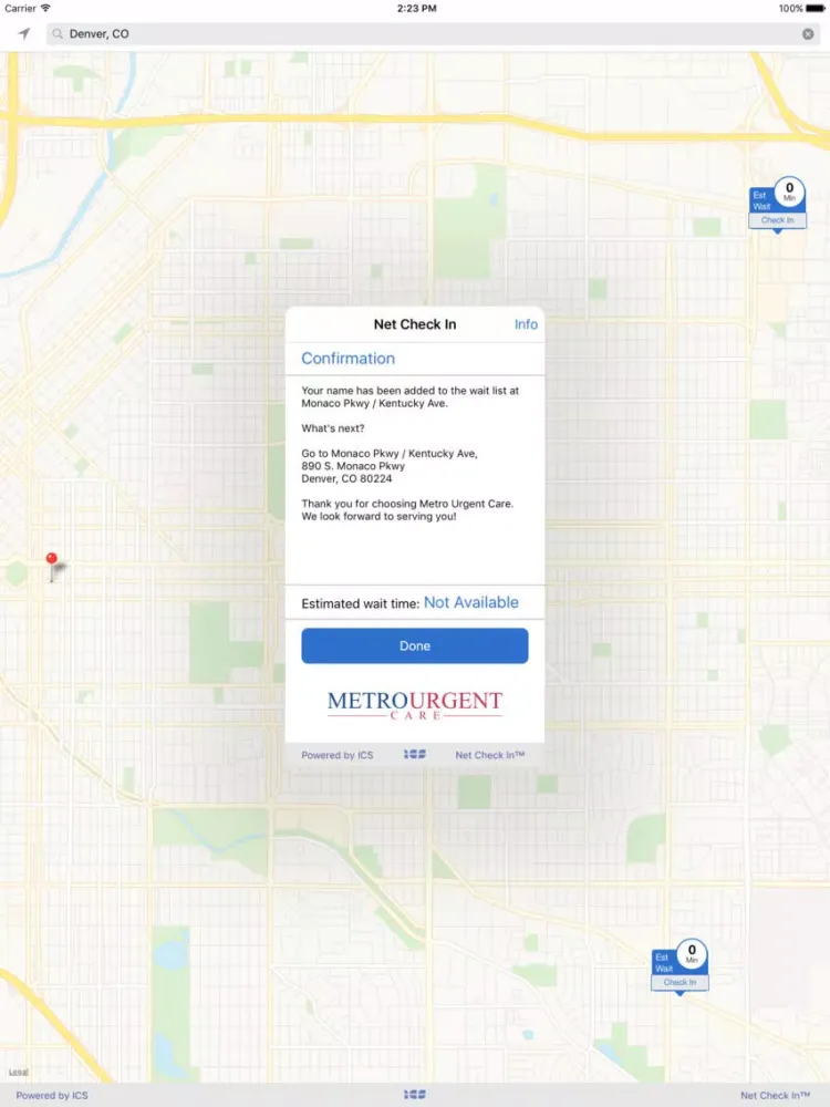 Zrzuty ekranu Net Check In Metro Urgent Care iPad 