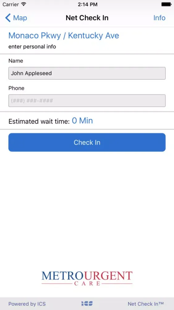 Zrzuty ekranu Net Check In Metro Urgent Care