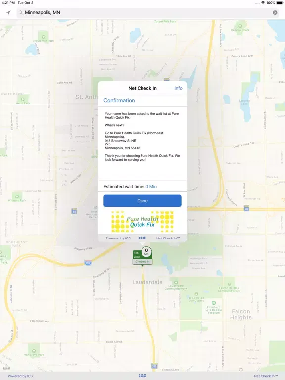 Net Check In - Pure Health iPad  Screenshots