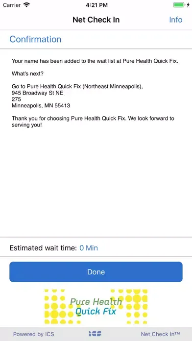 Net Check In - Pure Health Screenshots
