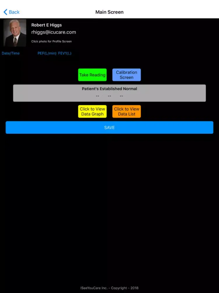 Ảnh chụp màn hình của My Health Vitals iPad 