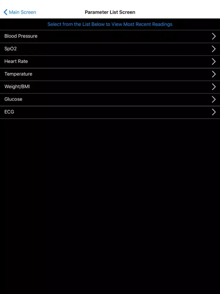 Ảnh chụp màn hình của My Health Vitals iPad 