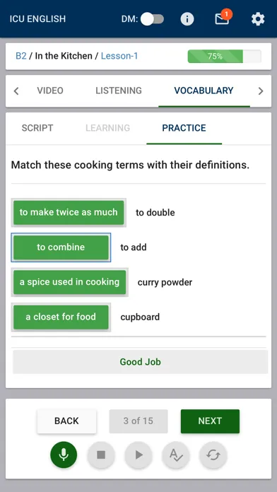 Capturas de pantalla de ICU English