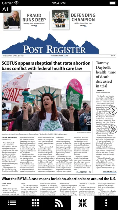 ภาพหน้าจอของ Post Register eEdition