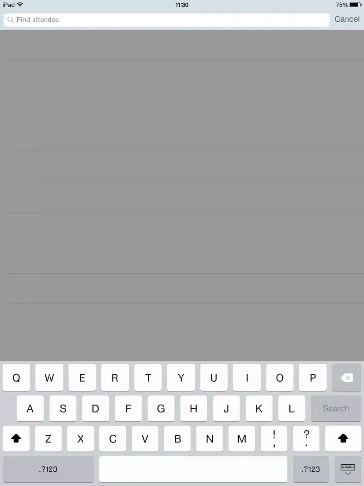 Capturas de tela do IDC Check-in iPad 