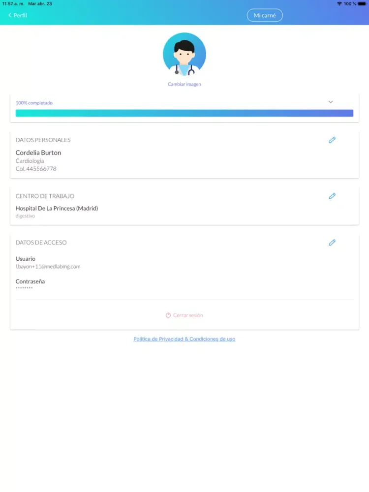 Screenshot di ID Doct iPad 