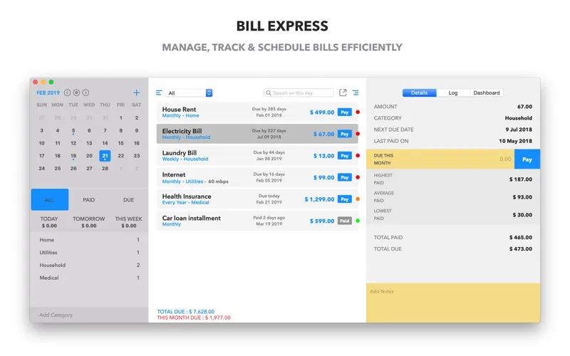 Bill Express سکرین شاٹس