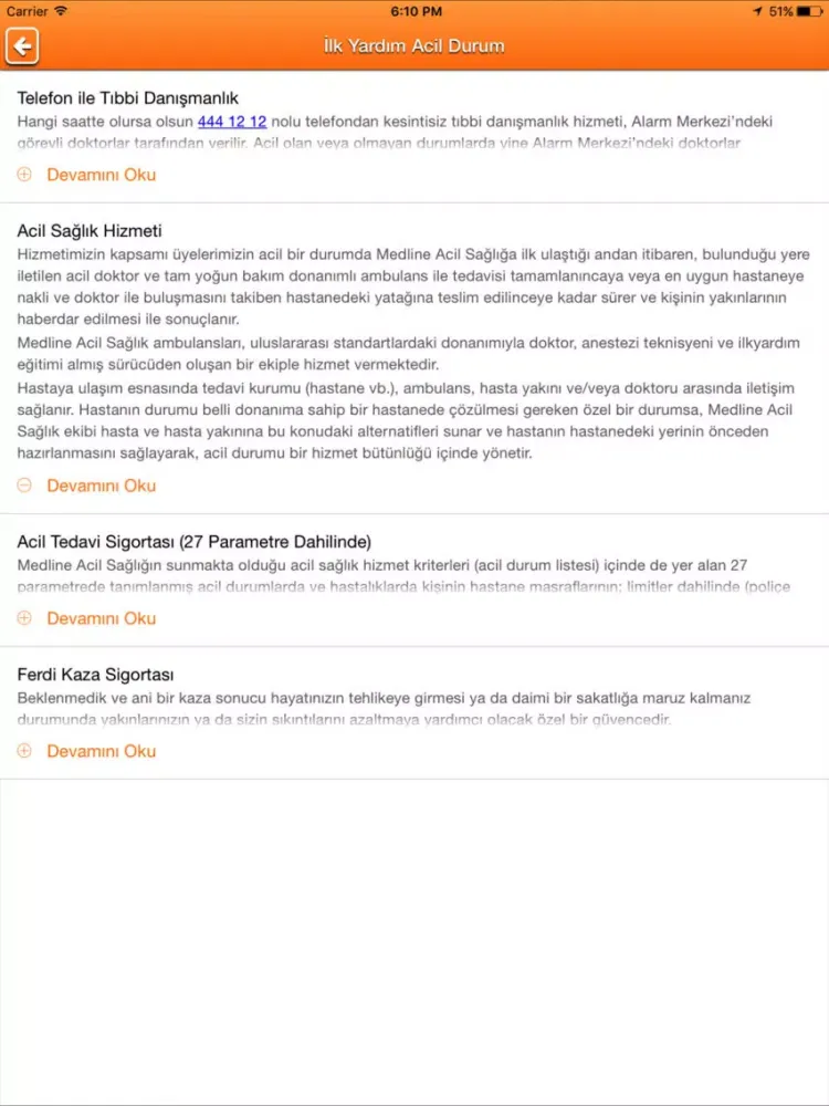 Zrzuty ekranu Yolunuza Sağlık iPad 