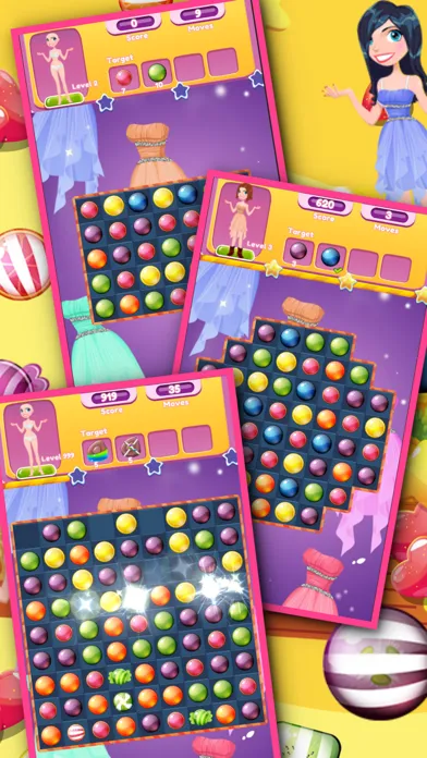 Captures d'écran de Princess Dress UP Candy Macth 3 Game