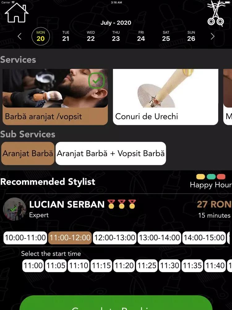 Capturas de tela do Serban Lucian Barber Shop iPad 