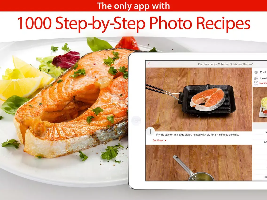 Capturas de tela do Yum-Yum! 1000+ Recipes with Step-by-Step Photos & Grocery Shopping List. Premium Version iPad 