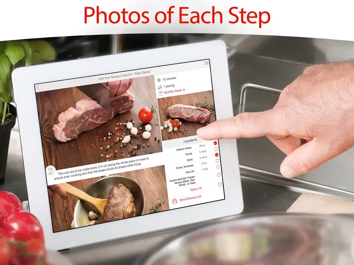 Capturas de tela do Yum-Yum! 1000+ Recipes with Step-by-Step Photos & Grocery Shopping List. Premium Version iPad 
