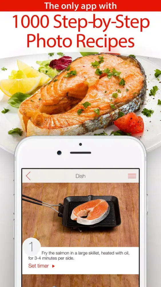 Capturas de tela do Yum-Yum! 1000+ Recipes with Step-by-Step Photos & Grocery Shopping List. Premium Version
