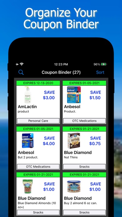 Coupon Binder Screenshots