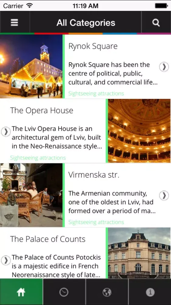 Capturas de tela do TravelPlaces Lviv