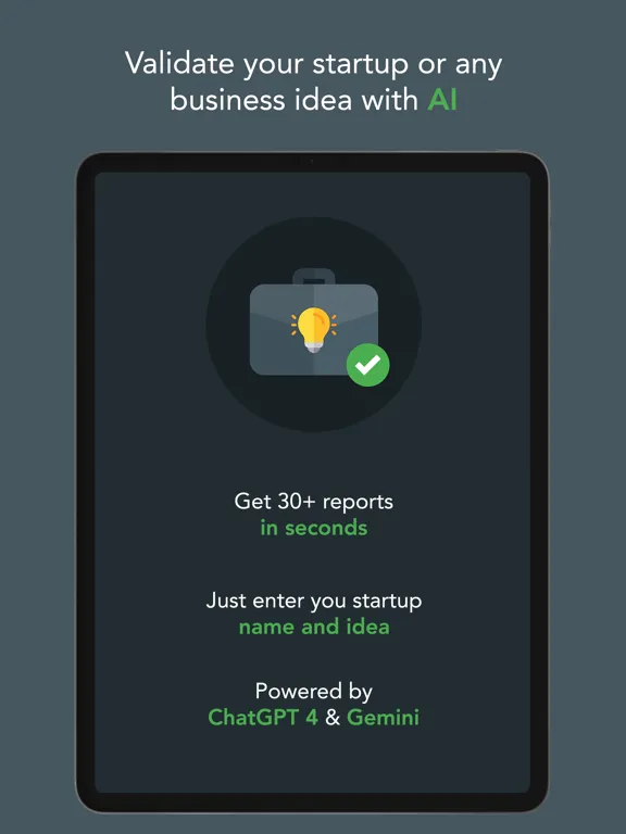 Capturas de tela do Startup AI: Idea Validator iPad 