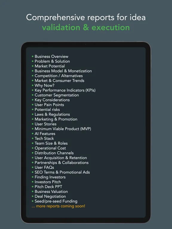 Capturas de tela do Startup AI: Idea Validator iPad 