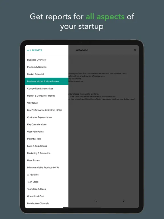 Capturas de tela do Startup AI: Idea Validator iPad 