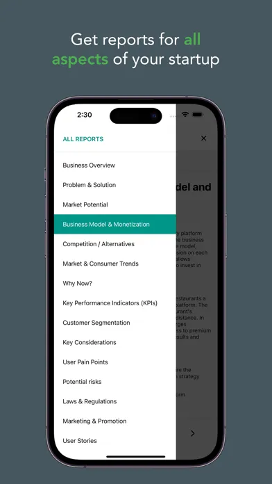 Capturas de tela do Startup AI: Idea Validator