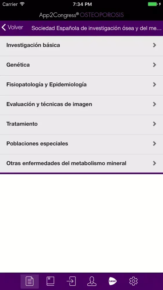 Zrzuty ekranu App2Congress. OSTEOPOROSIS