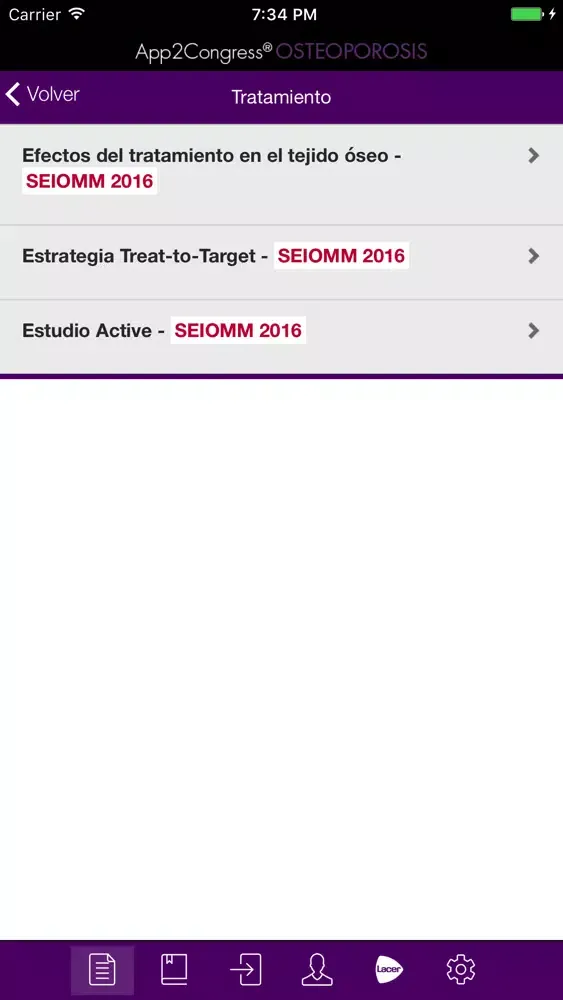 Zrzuty ekranu App2Congress. OSTEOPOROSIS