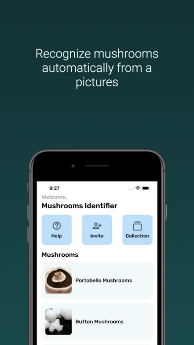 Capturas de tela do Mushroom Identifier