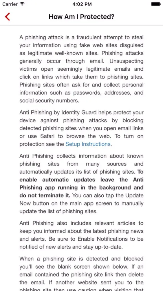 Anti Phishing - Identity Guard स्क्रीनशॉट