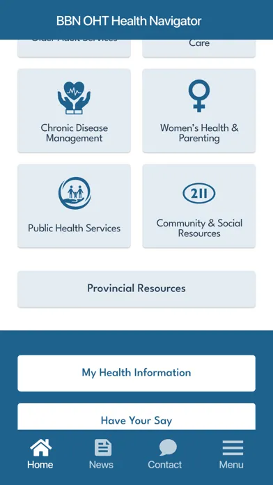 Tangkapan skrin BBN OHT Health Navigator