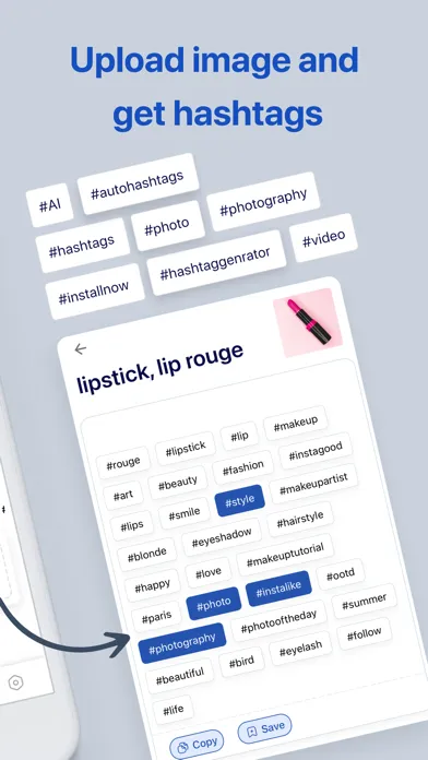 ภาพหน้าจอของ Hashtag generator : top follow