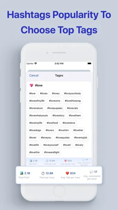 ภาพหน้าจอของ Hashtag generator : top follow