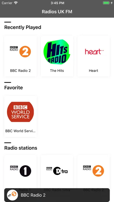Tangkapan layar Radios UK FM : Radio Britis FM