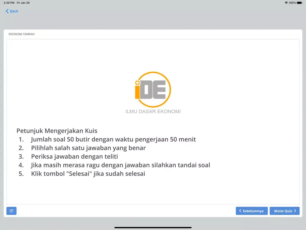 IDE Syariah iPad  स्क्रीनशॉट