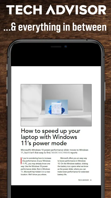 Zrzuty ekranu Tech Advisor Magazine