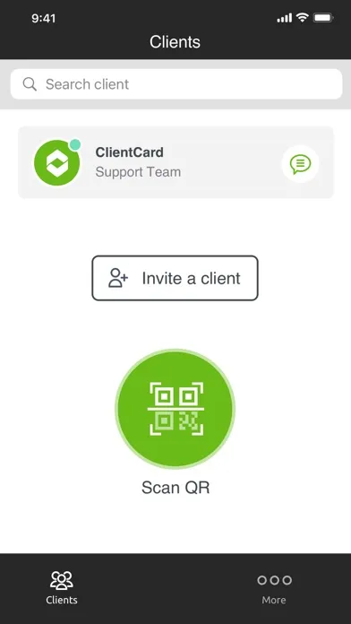 Admin App Client Card Screenshots