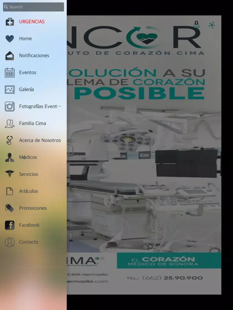 Tangkapan skrin Hospital CIMA Hermosillo iPad 
