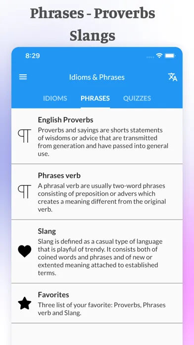 Best English Idioms & Phrases سکرین شاٹس