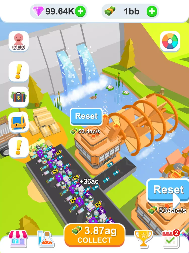 Tangkapan layar Idle Aqua Generator
