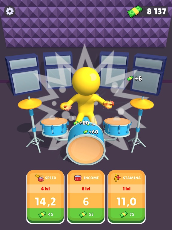 Tangkapan skrin Idle Drummers iPad 