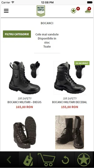 Capturas de tela do Military Surplus SHOP