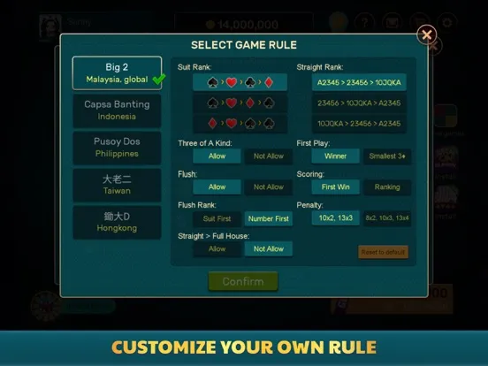 Big 2 - Pusoy Dos Offline iPad  Screenshots
