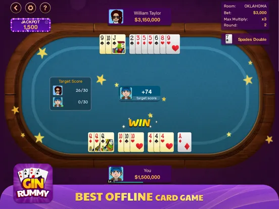 Gin Rummy: Offline Game iPad  سکرین شاٹس
