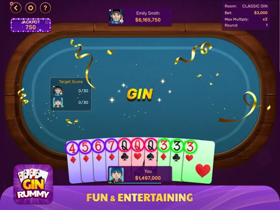 Gin Rummy: Offline Game iPad  سکرین شاٹس