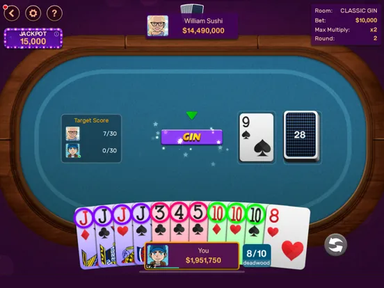Gin Rummy: Offline Game iPad  سکرین شاٹس