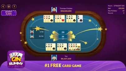 Gin Rummy: Offline Game سکرین شاٹس