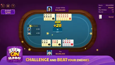 Gin Rummy: Offline Game سکرین شاٹس