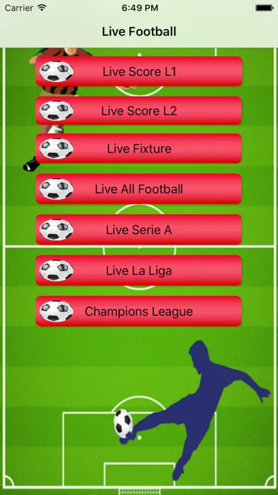 Zrzuty ekranu Live Football Update